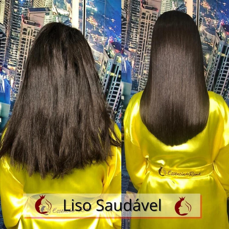 Cabelo com progressiva liso blindado em Chapecó